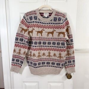 J.Crew icon wool sweater with dog pattern